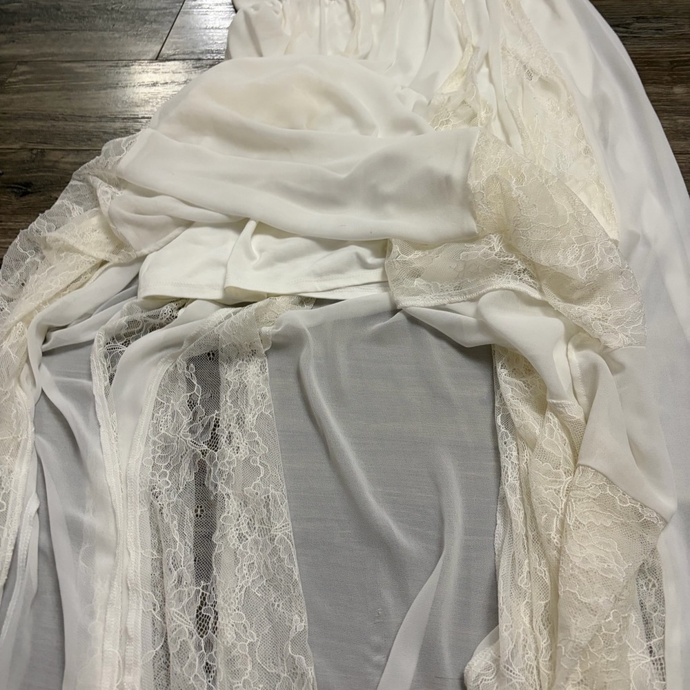 Torrid Chiffon & Lace Panel Romantic Maxi Dress 1X (Ivory/White) Size 1X (1) - Picture 5 of 8